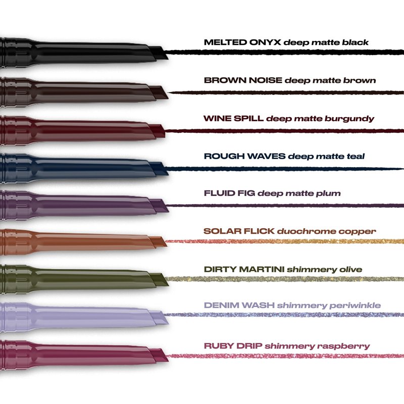 Urban Decay 24/7 Liquid Stick Waterproof Eyeliner - Smudge-Proof, Transfer-Proof, Up to 24HR Wear, Dual-Ended Retractable Gel Liner with Blending Eye Brush - Fluid Fig (dark matte plum)