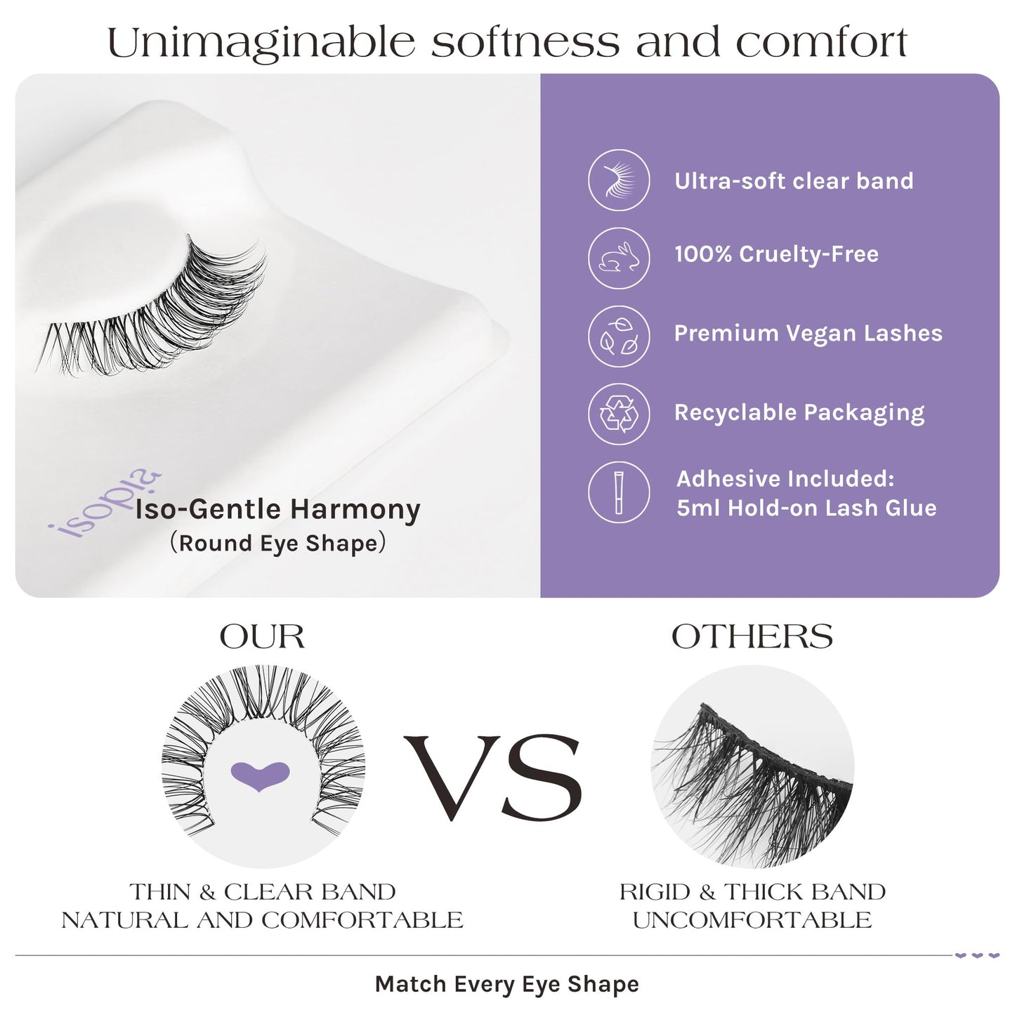 ISOPIA Fake Enyelashes,False eyelash,False Eyelash kit,best fake eyelashes,Wearing Starter Friendly Kit,Reusable,Cruelty-Free, Contact Lens Friendly