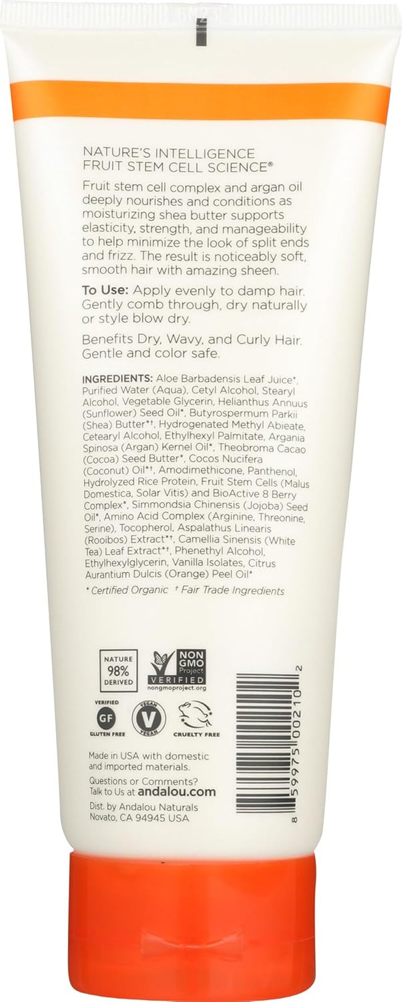 Andalou Naturals Styling Cream - Argan Oil & Shea Moisture | 6.8 Fl Oz
