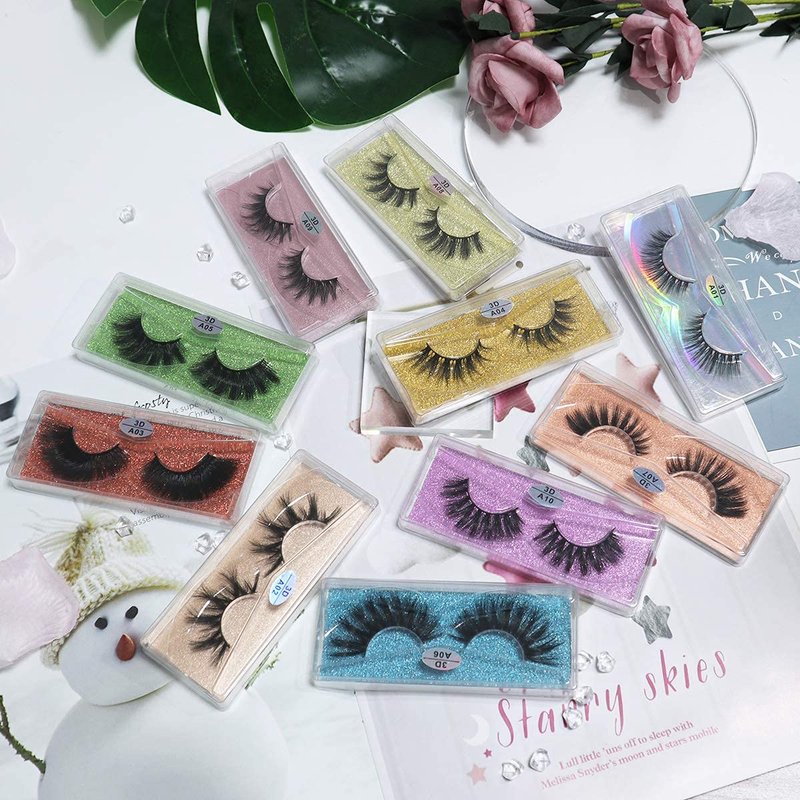 Vegan False Eyelashes - 30 Pairs Fluffy Volume Strip Lashes | Medium Length 3D Faux Mink in 10 Styles