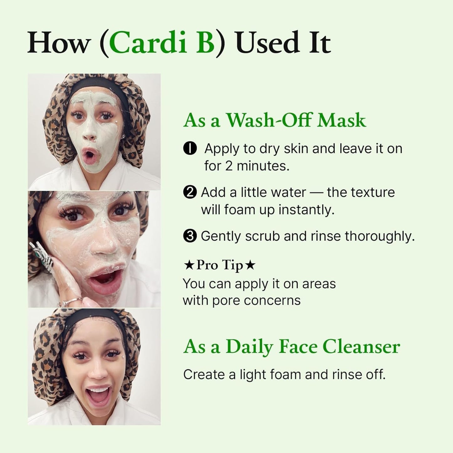 FULLY Green Tomato Pore Cleanser, Cardi B’s Clay Mask Cleanser for Deep Pore Cleanse & Pore Minimizer, Blackhead & Sebum Control, Gentle Face Wash for Women, Korean Skincare