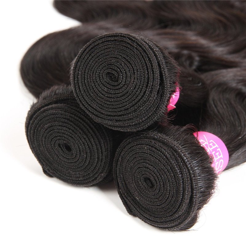 ISEE Hair 8A Unprocessed Brazilian Virgin Body Wave Human Hair One Bundles 100% Unprocessed Human Hair Extensions Natural Black (12'')