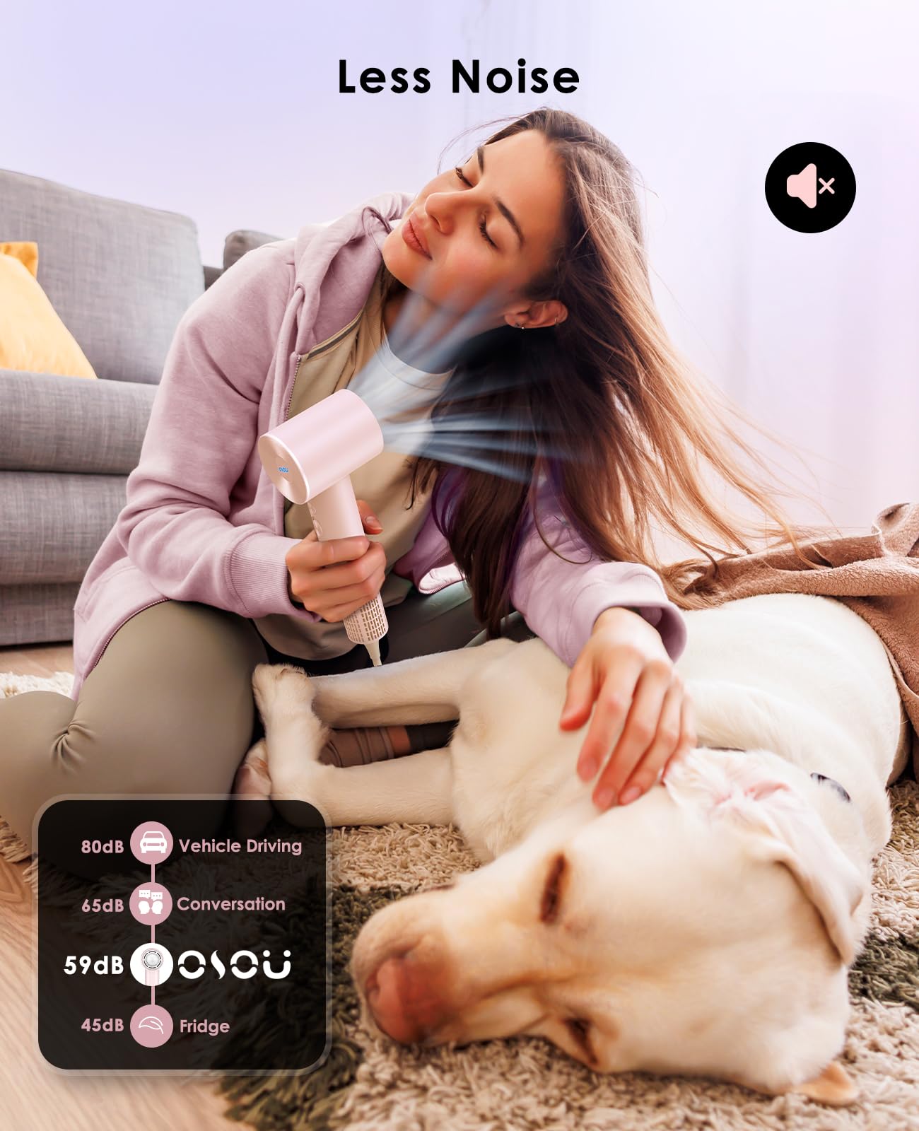 OSOU Hair Dryer, Negative Ionic Hair Dryers, High-Speed Blow Dryer with 110, 000 RPM Brushless Motor, Fast Drying Lightweight Travel Hairdryer, Low Noise Home Hair Dryer with Smooth Nozzle