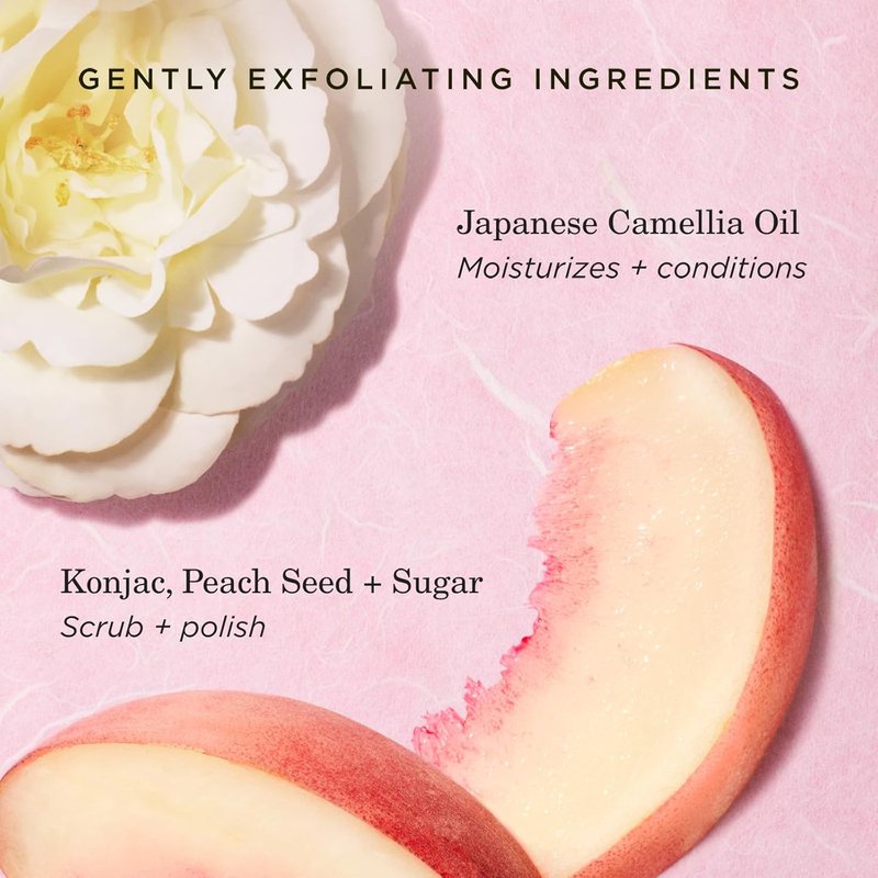 Tatcha Kissu Lip Scrub - Moisturizing Exfoliant with Peach Seed for Smooth, Soft Lips | 0.35 oz
