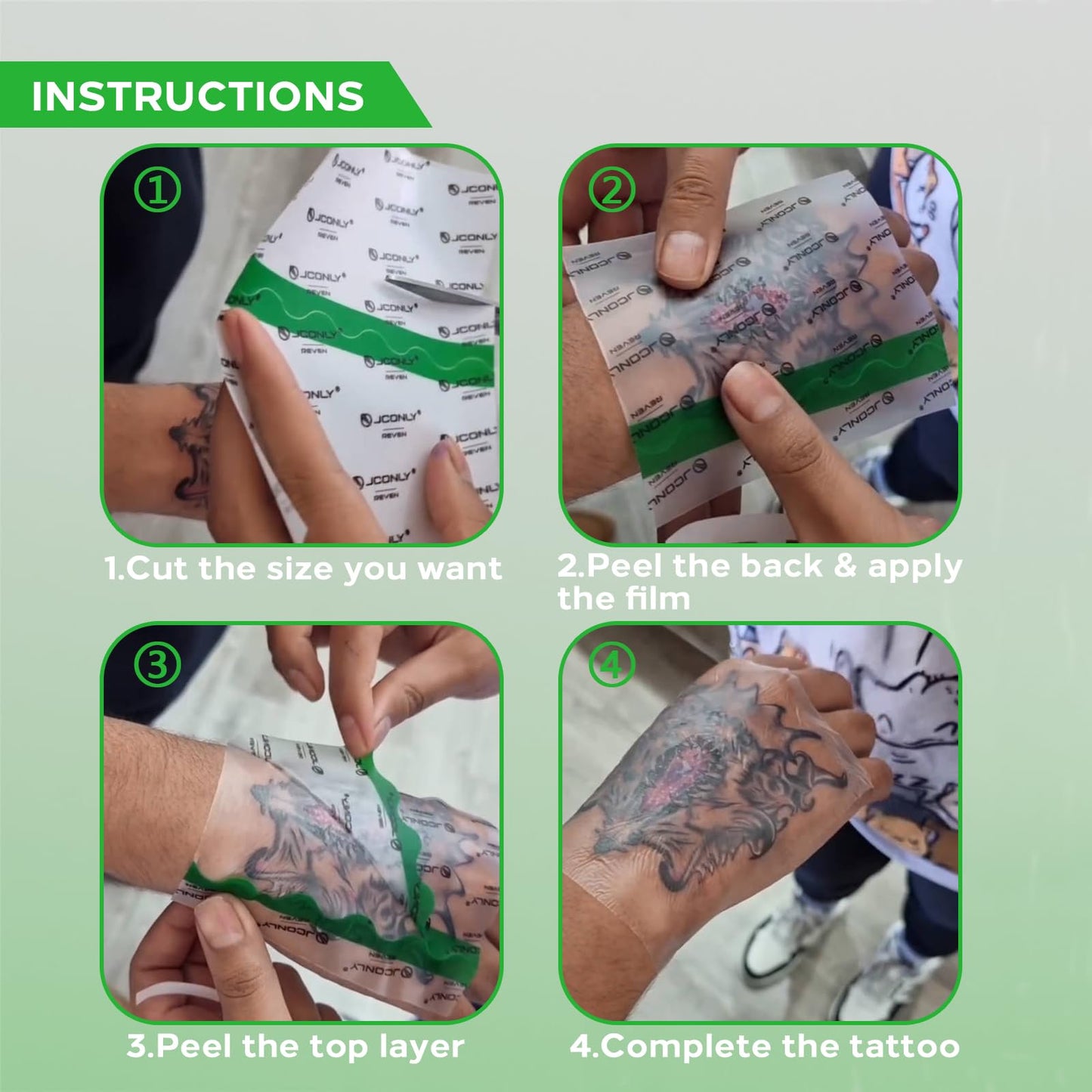 Tattoo Aftercare Bandage 5.9 Inches x 10.9 Yard Second Skin Tattoo Cover Up Patch 0.02MM Tattooing Protection Film Roll Transparent Waterproof Aftercare Wraps for Healing Skin Recovery Film