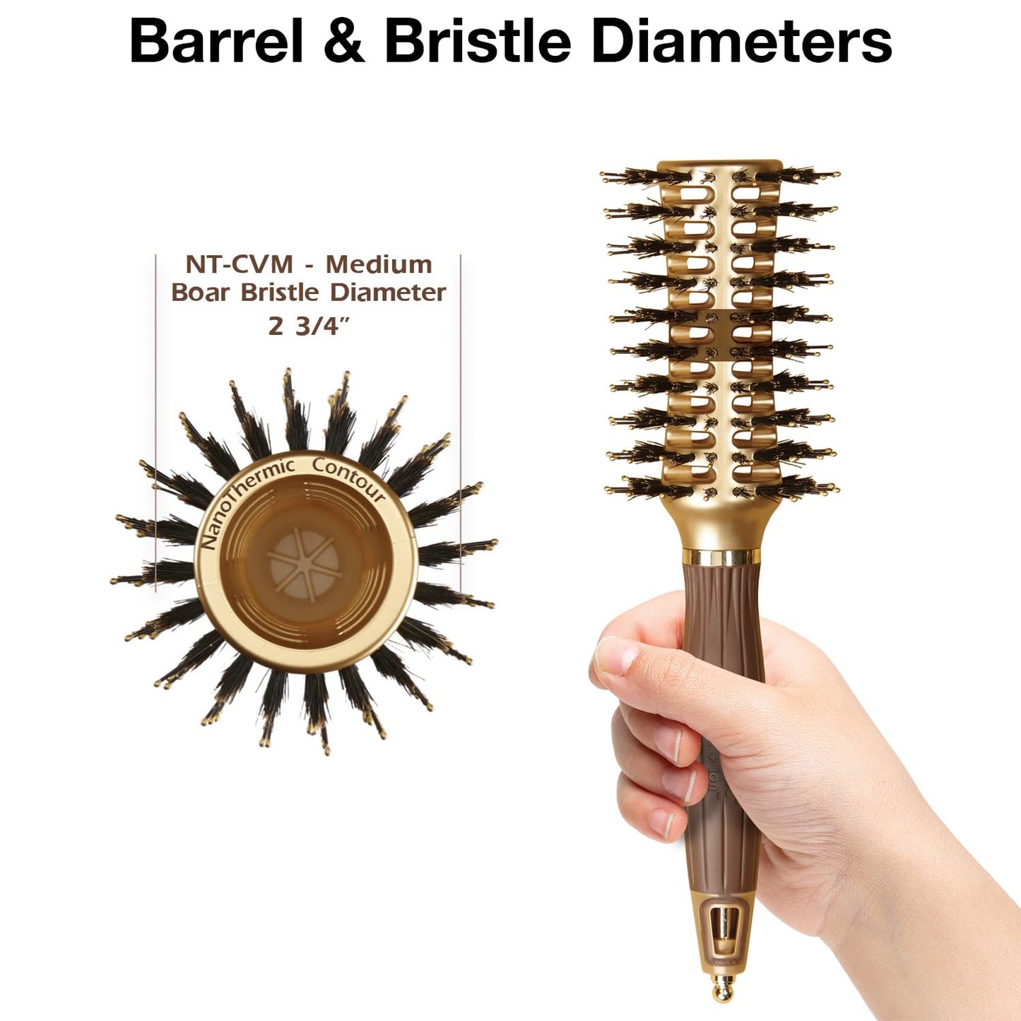 Olivia Garden Nanothermic Contour Vent Combo Hair Brush