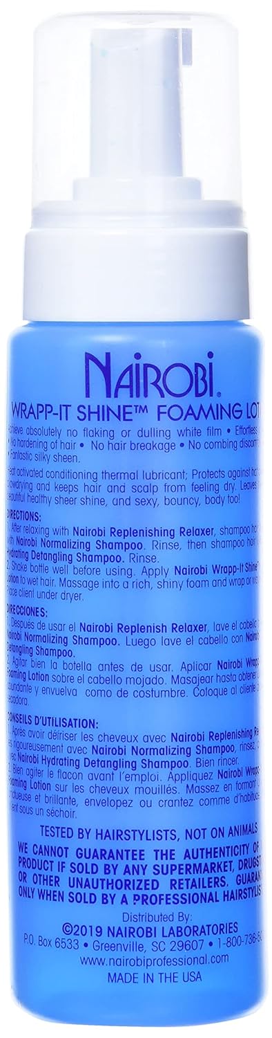 Nairobi Wrapp-It Shine Foaming Lotion - Moisturizing Hair Styling Foam | 2 Count