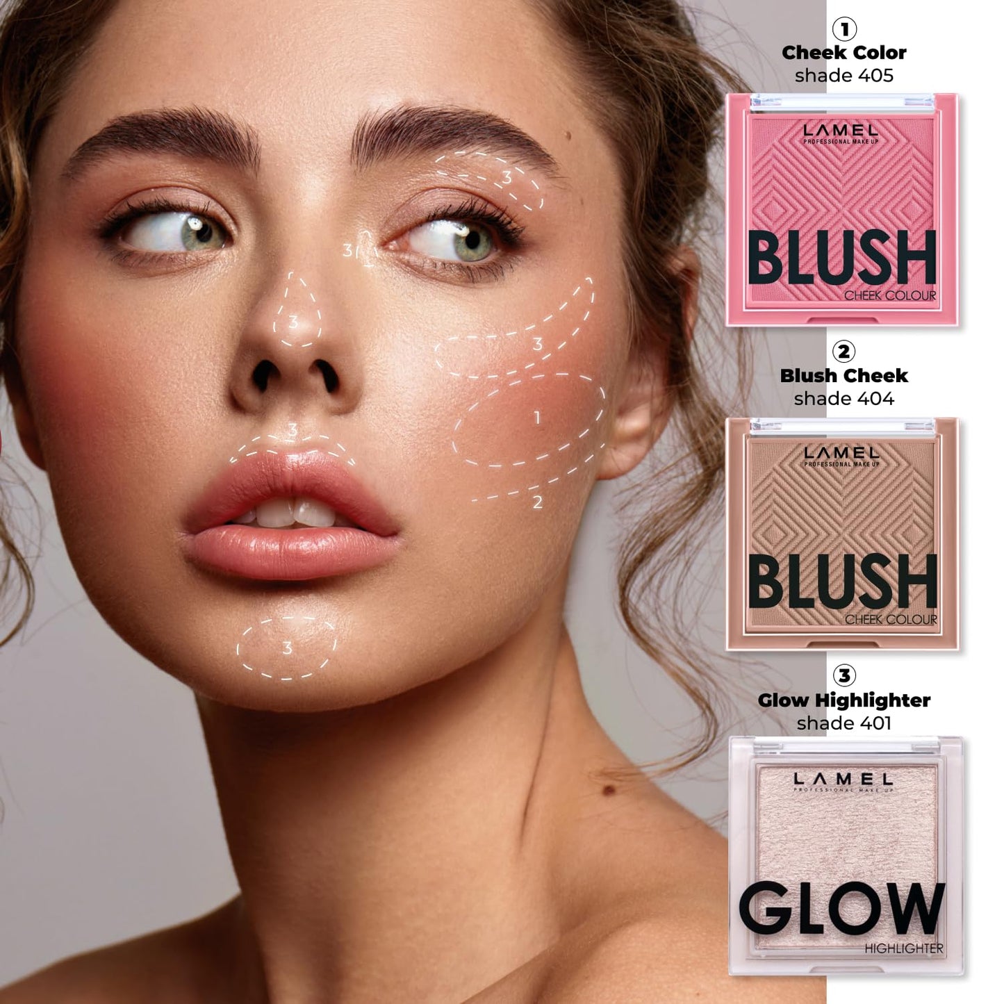 LAMEL HD Highlighting Face Powder - Natural Glow and Luminous Finish, Baked Blendable Pigmented Formula - Long-lasting & Fade-Resistant Wear, 402 12g/0.42 oz