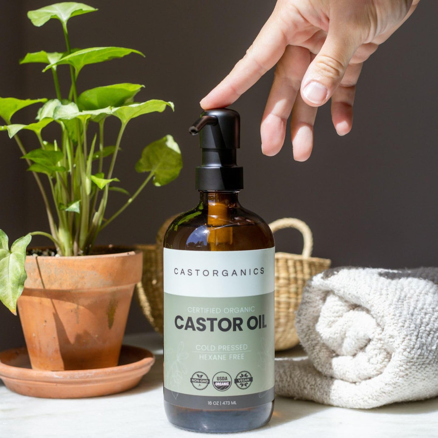 Castorganics USDA Organic, Cold Pressed, Hexane Free, Castor Oil - 16oz