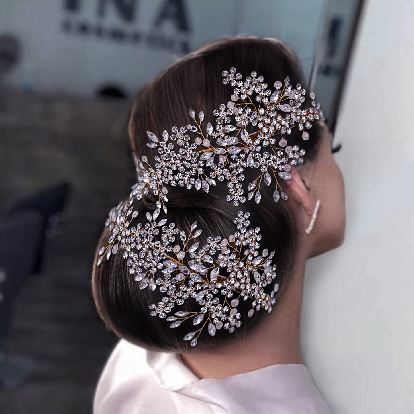 ULAPAN 2 Pack Rhinestone Bridal Hair Clips, Wedding Headpieces