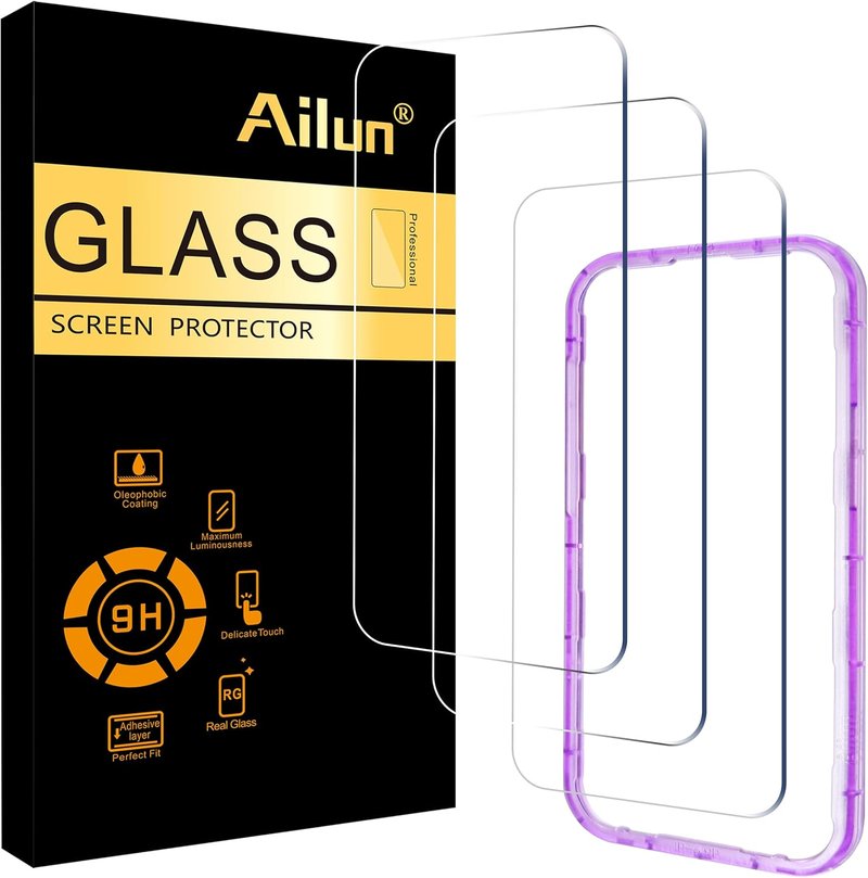 Ailun 3-Pack Tempered Glass Screen Protector for iPhone 17 Pro Max - 6.9 Inch, Installation Frame, Case Friendly