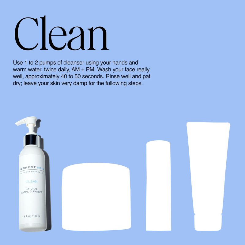 PERFECT SKIN BY CHRISTIE KIDD, PA-C | Clean Natural Facial Cleanser – Gentle Face Wash with Aloe, Olive Leaf & Tea Tree – Soothes, Hydrates, Deep Cleans Pores – 6 fl oz (180 ml)