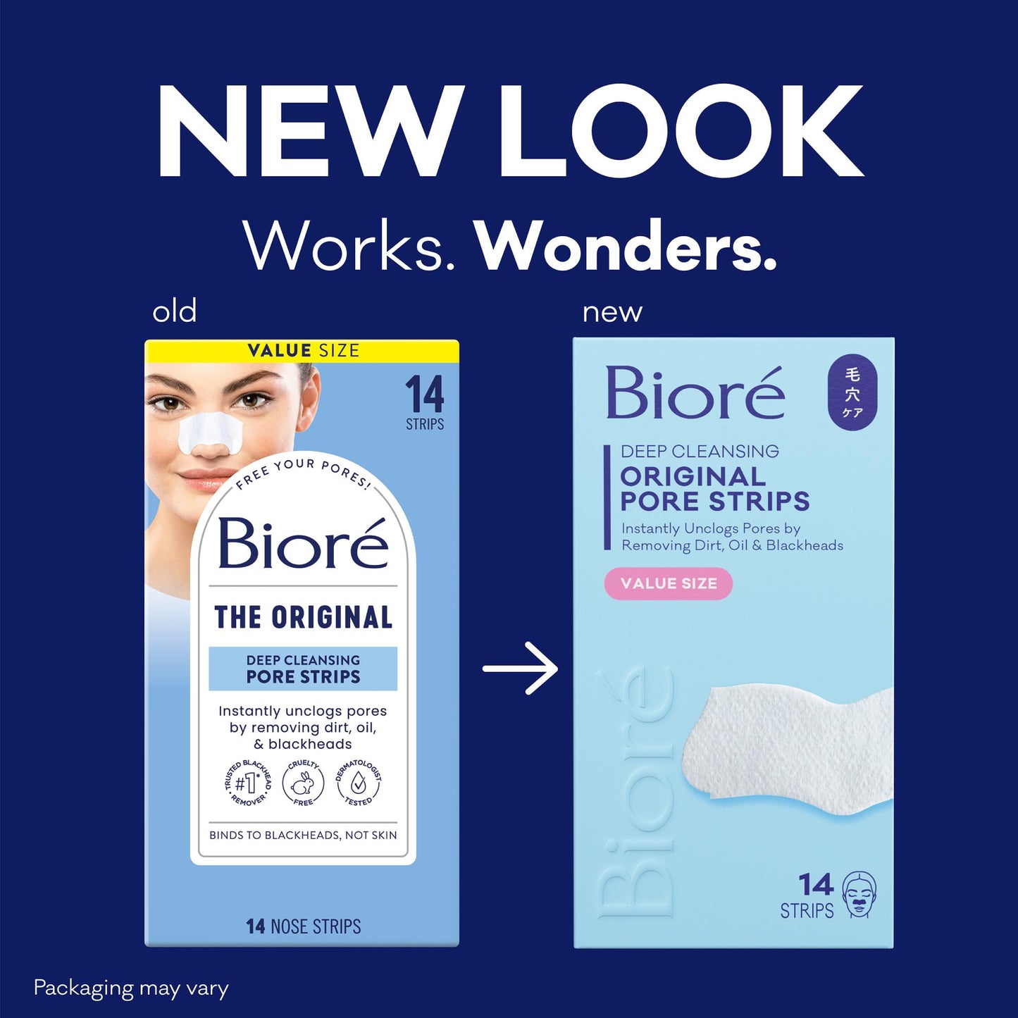 Biore Original Blackhead Remover Nose Strips, Deep Cleansing, 14 ct, 4pk