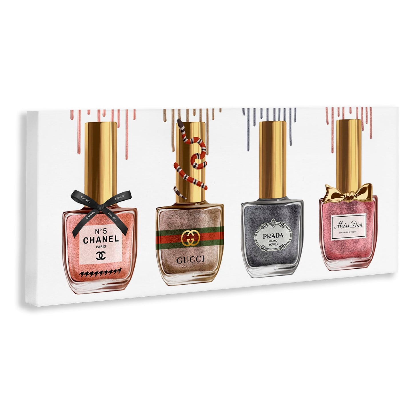 Glam Nail Polish Fashion Print, 13 x 30 Inch Canvas Wall Art