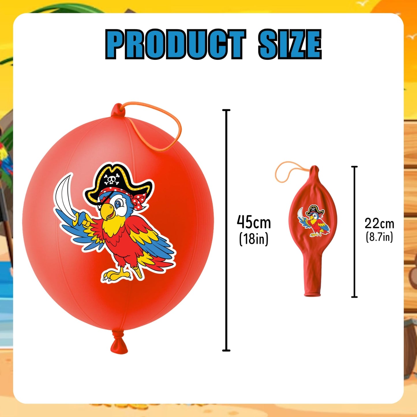 Pirate Punch Balloons for Kids 24 Pack and 48 Temporary Tattoos