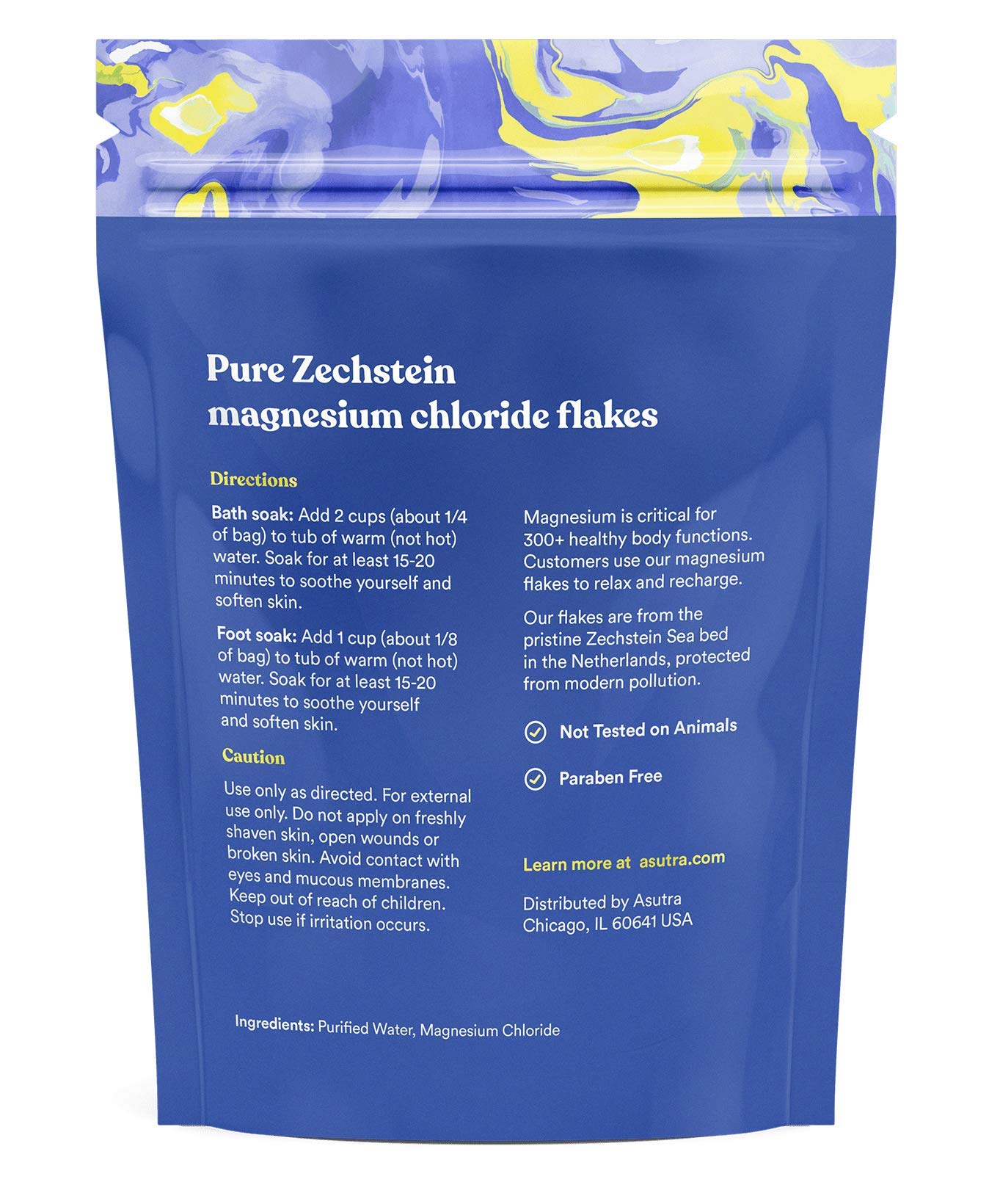 ASUTRA Pure Zechstein Bundle, 4 Lb Magnesium Flakes for Bath Soak and 2 Pack Topical Pure Magnesium Oil Spray for Feet, Leg and Foot Cramps, Tired Muscles, Better Sleep, 4 Fl Oz Each
