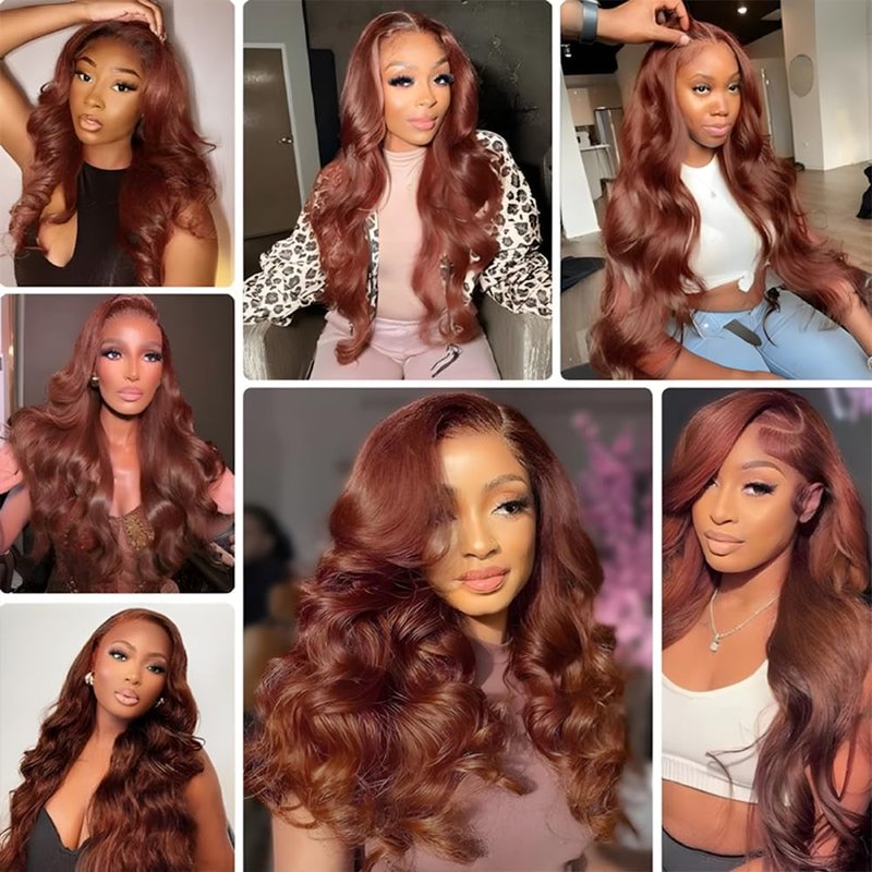 Color 33 Human Hair Bundles Reddish Brown Body Wave Bundles 8 10 12 inch Double Weft Brazilian Virgin Copper Red Human Hair Extensions