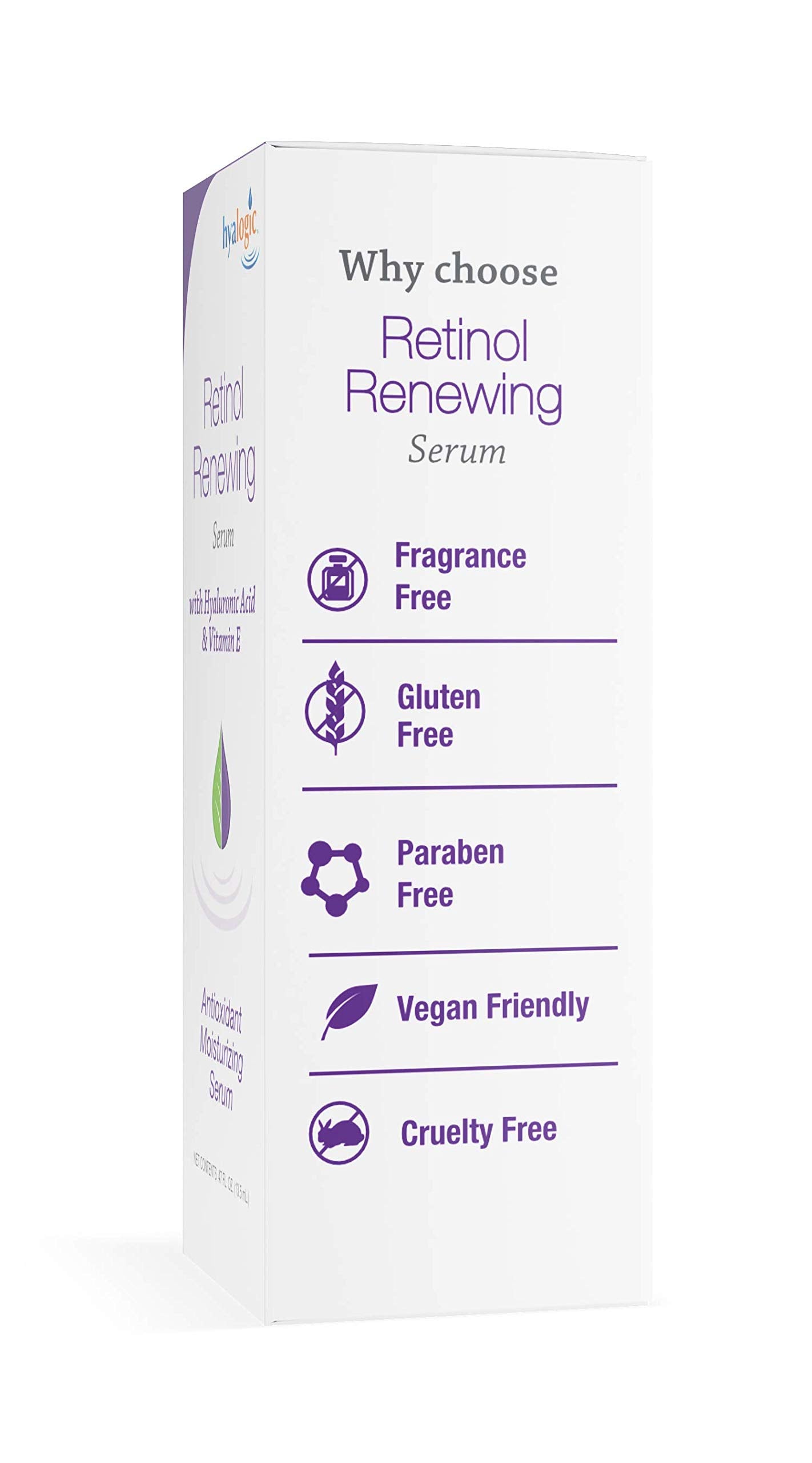 Hyalogic Retinol Serum– Skin Renewal & Wrinkle Repair Face Serum with Hyaluronic Acid & Vitamin A – For Clearer, Radiant Looking Skin (.47 fl oz.)