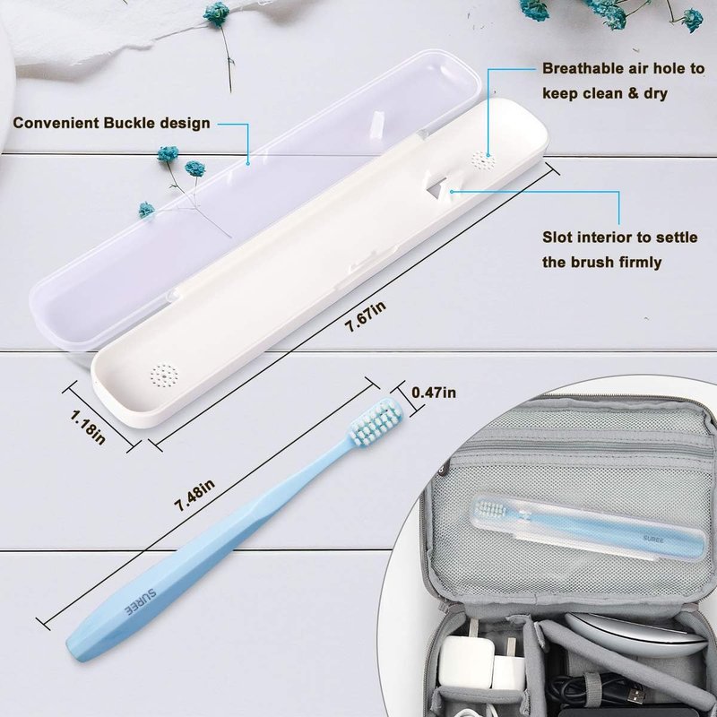Extra Soft Toothbrush for Sensitive Teeth - 10,000 Ultra Soft Bristles | Manual Travel Toothbrush with Portable Case (4 Pack)