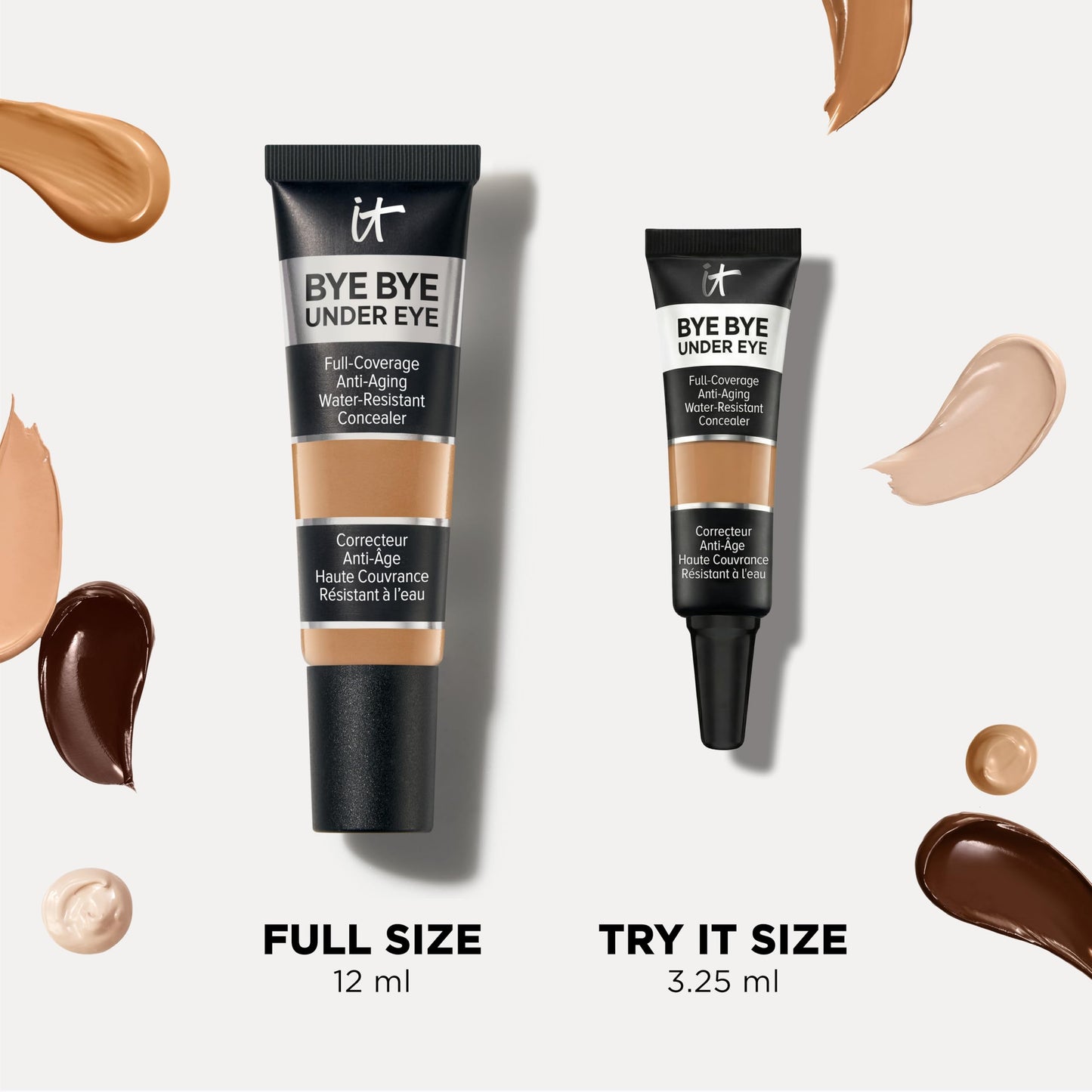 IT Cosmetics Bye Bye Under Eye Concealer (Tan Bronze) - Waterproof, Full Coverage Brightening Concealer For Dark Circles, Fine Lines, Redness & Discoloration, Anti-Aging, 24H Wear - 0.4 fl oz