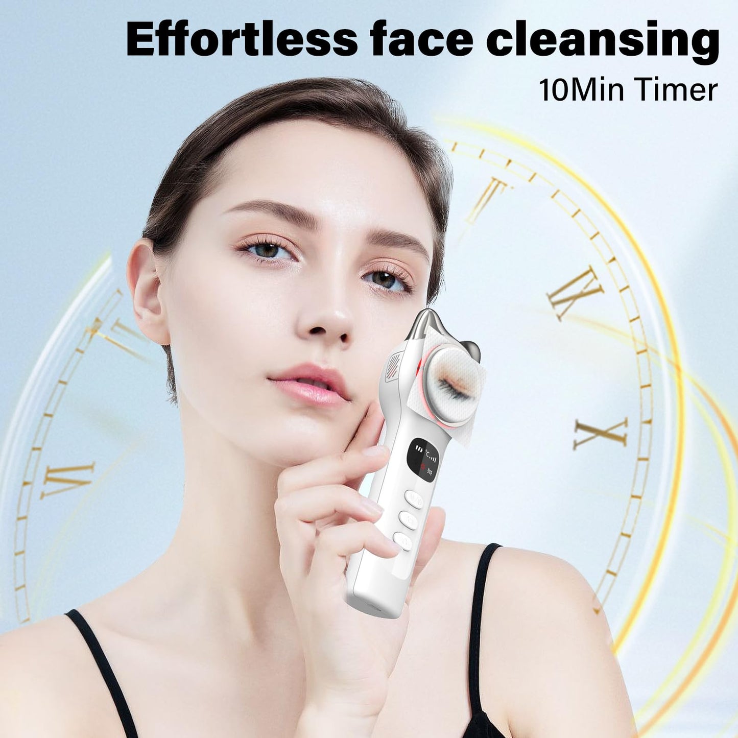 Cool and Hot Facial Firming Device, Light Face Tool with Vibration, Facial Massager with 8-21°C Cold, 38-47°C Hot, Electric Skin Care Kit