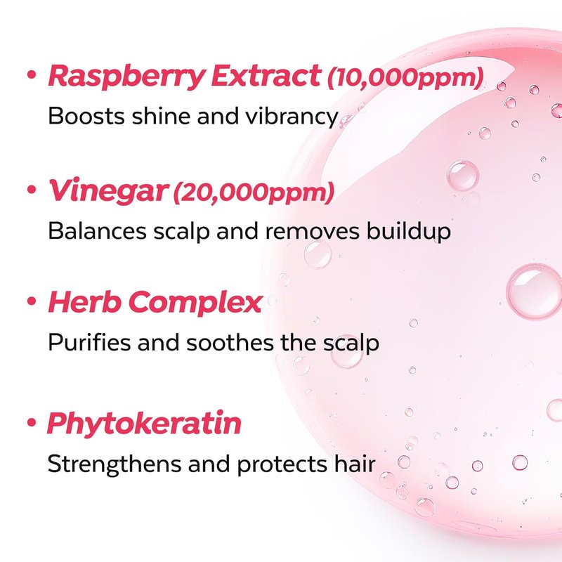 A’PIEU Raspberry Hair Vinegar Shampoo & Rinse Set - Scalp Clarifying, Dandruff Removal | Smooth & Shiny Hair (6.76 fl oz | 16.9 fl oz)