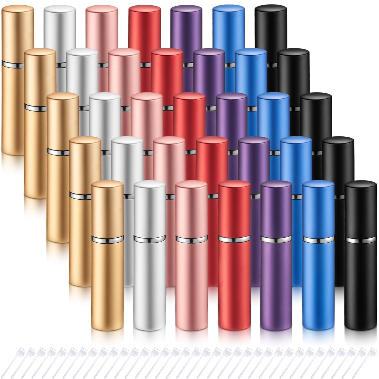 Tessco for you 35 Pack Mini Perfume Atomizer Bottles, 10ml Refillable Spray Bottles with Transfer Pumps, Portable Empty Sprayers for Travel, DIY Perfume Making, Women and Men