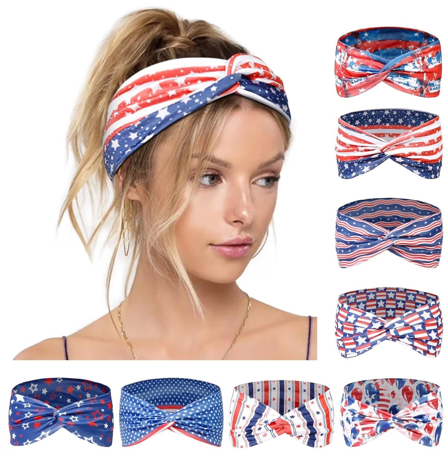 Festive Women's Hair Accessories: Reindeer, Santa, Snowflake Twist Turban Headbands - 6PCS Holiday Gift Set