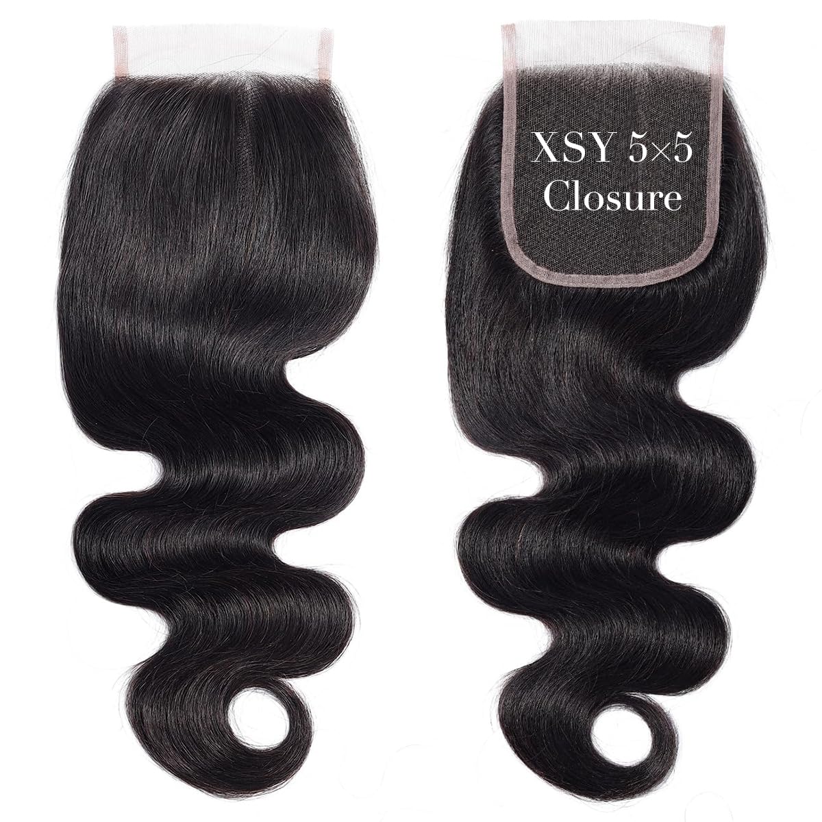 5x5 HD Lace Closure Body Wave lace Frontal Closure Ultra-thin Invisible Transparent Lace Closure Human Hair Pre-Plucked Brazilian Human Hair Closure Natural Color 18 Inch