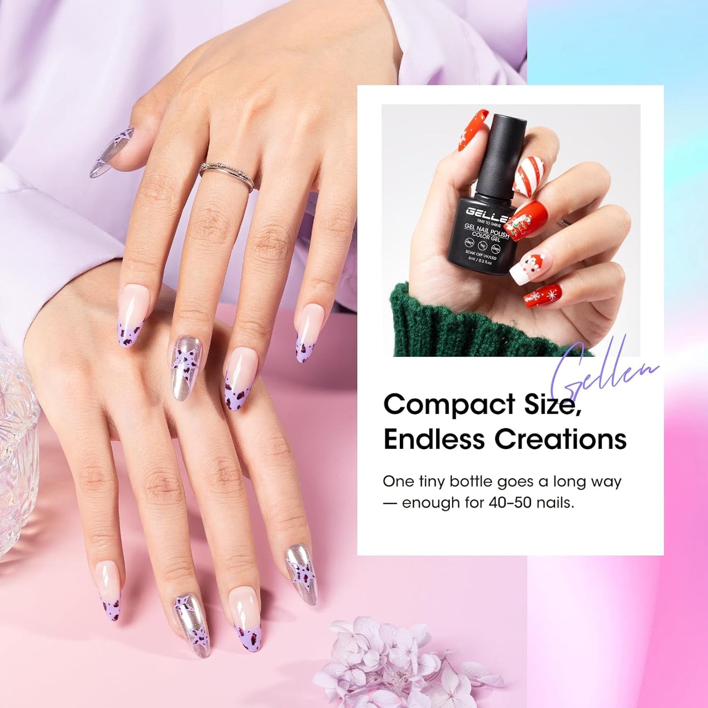 GELLEN 24pcs Gel Nail Polish Set - 20 Colors UV Gel Polish with Base & Top Coat | Hema Free, Perfect for All Seasons