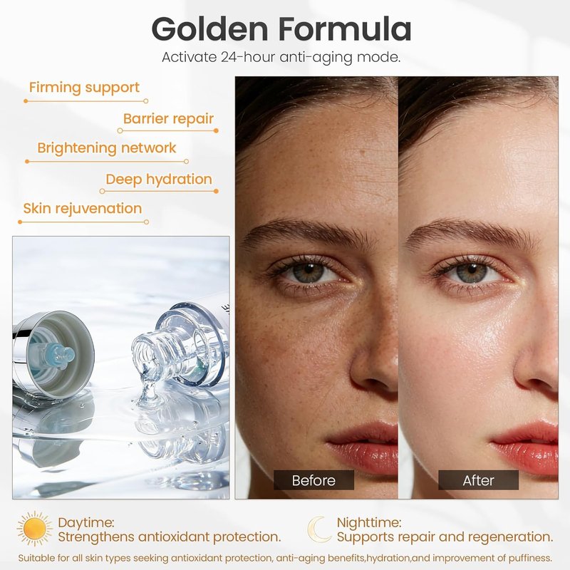 Vitamin C Serum for Face - Super Hydrating with Hyaluronic Acid & Peptide Complex | Lightweight Daily Essence for All Skin Types - 1 Oz