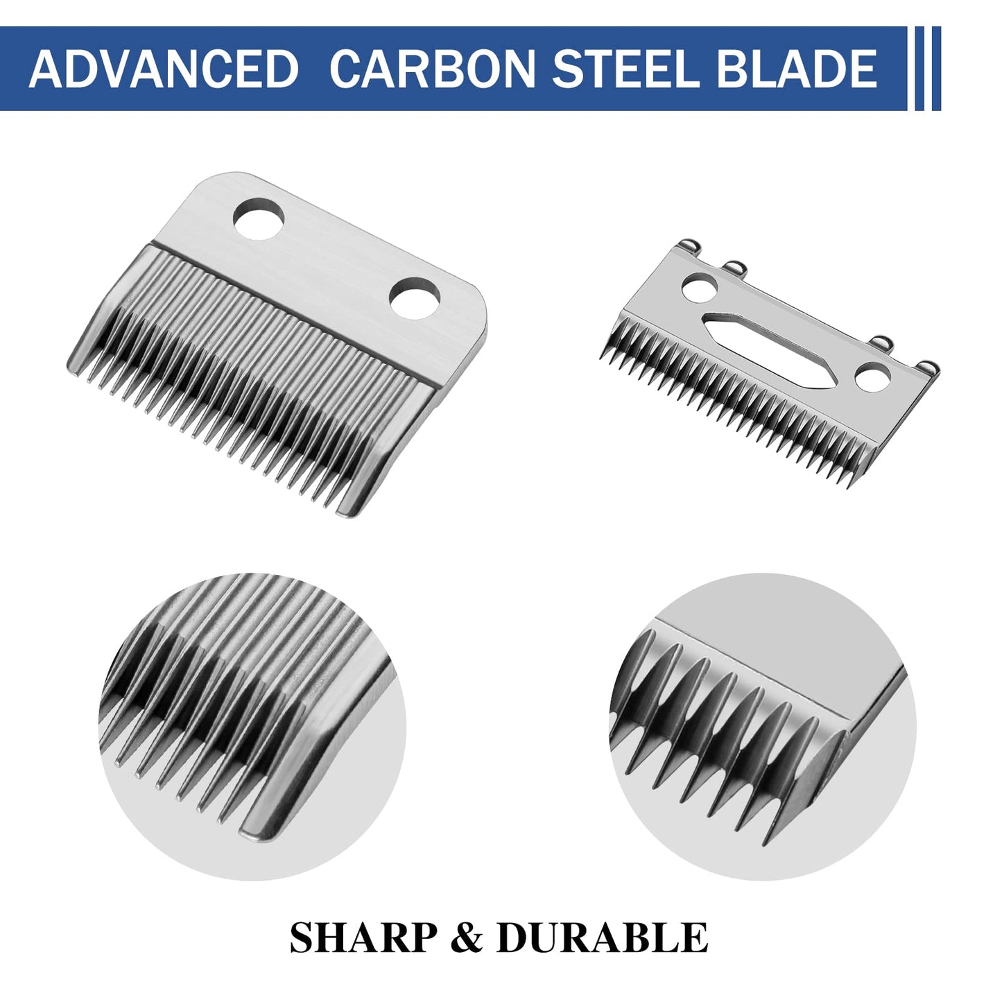 Amorka FX801R Replacement Blades for FX870 Clippers, Replacement Clipper Blades Compatible with Barberology FX870/FXF880/FX810/FX825/FX673N, Silver