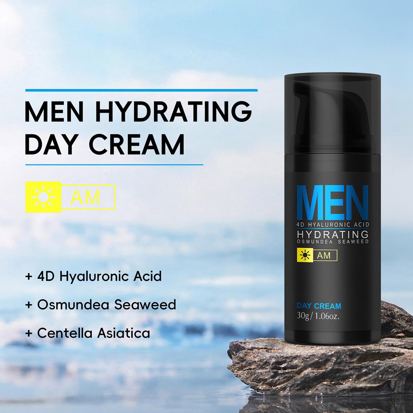 MIESCHER Men Hydrating Night Cream, Daily Moisturizer with Collagen & Retinol, Oil Control, Firm & Lift Hydrating Cream for Face & Body, Reduce Fine Lines, Strengthen Skin Barrier, 1.06 oz.