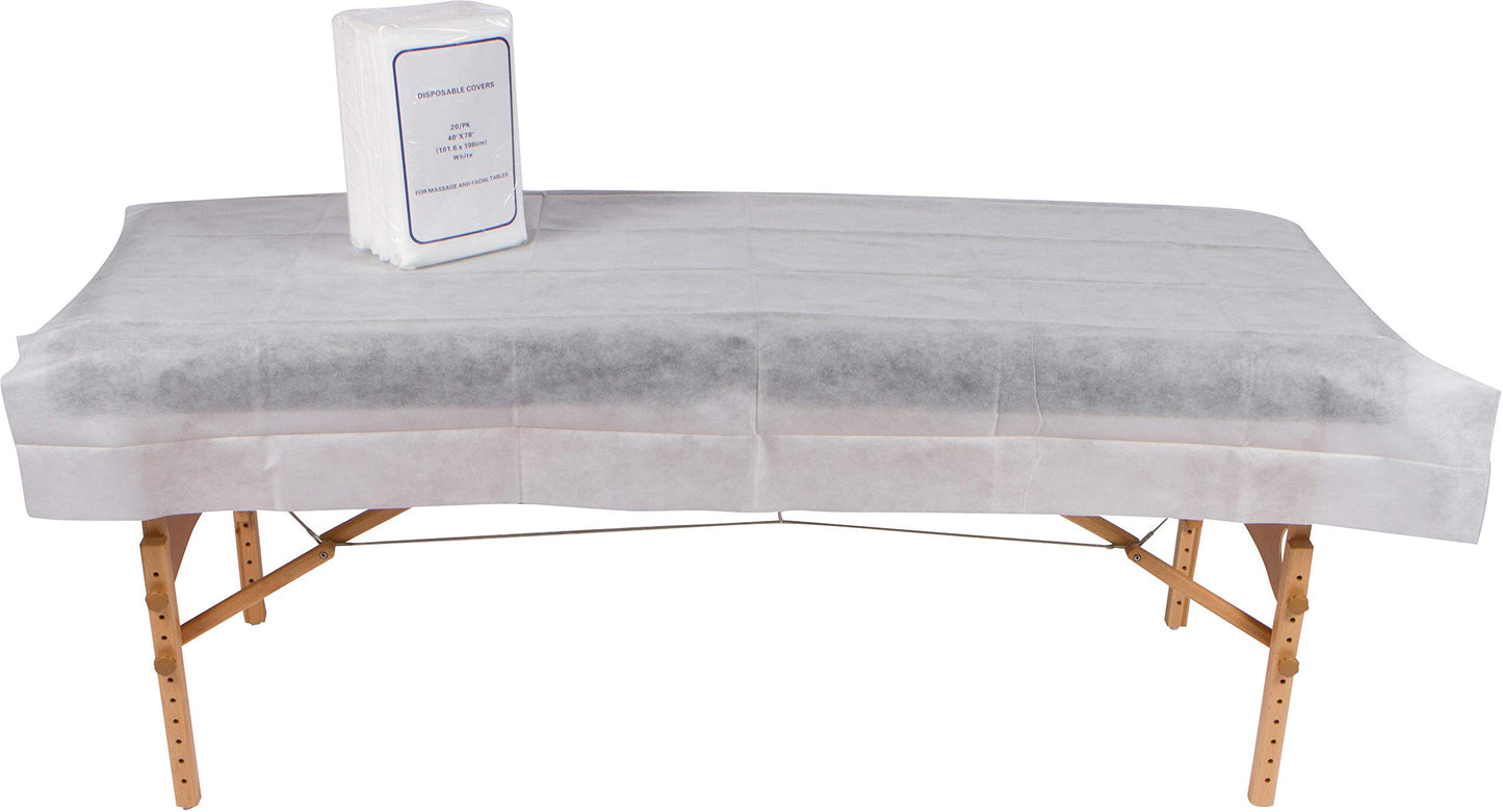Beauty-Spa-Medical Disposable Massage Table Sheets, Non-Woven Bed Sheet, Massage table Cover for Esthetician Bed, Wax and Lash Table, Massage Bed, Medical Bed, Spa Bed Cover, 20 Sheet 40"X78" by RSL89