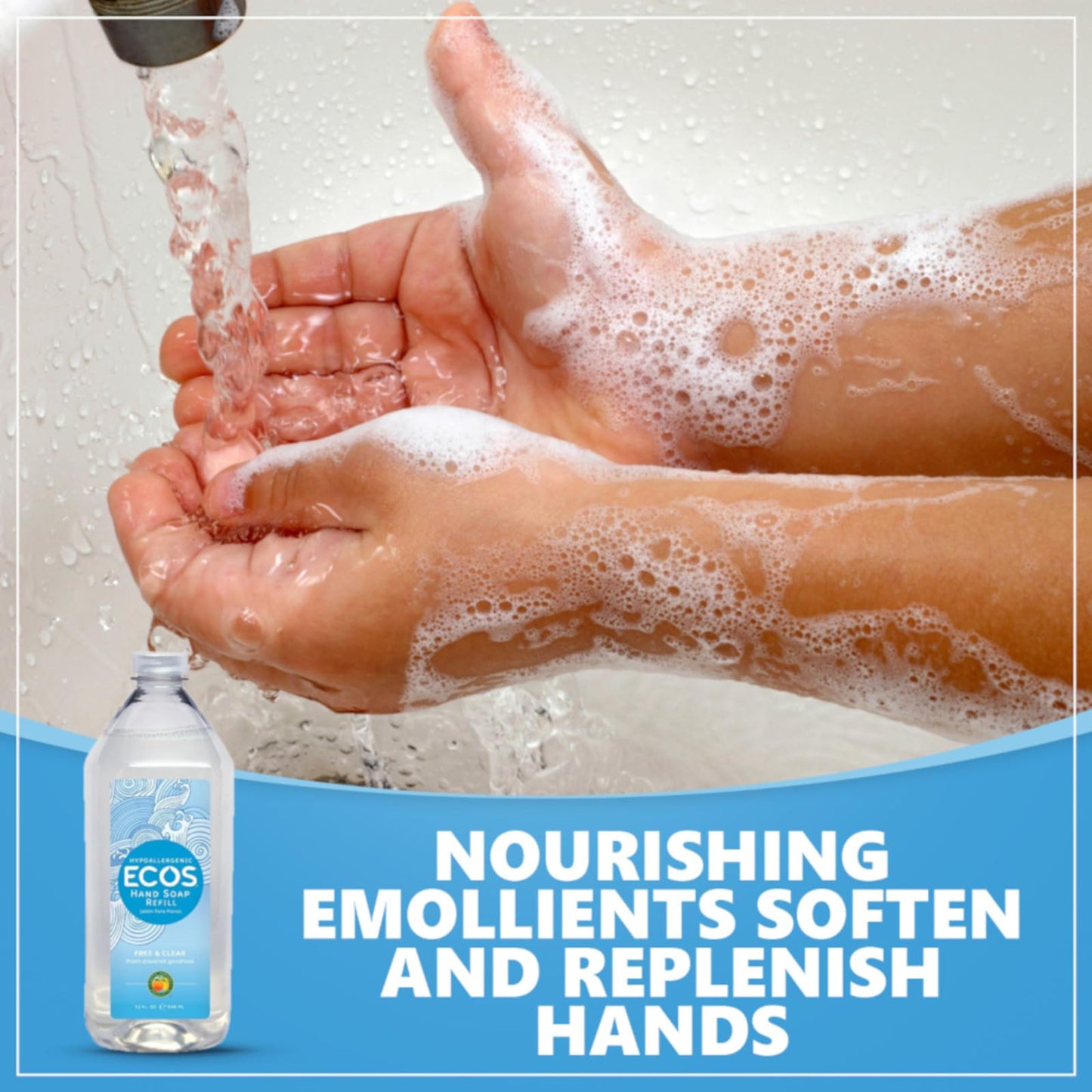 ECOS Supercharged Squeaky Clean: Free & Clear Refill Hand Soap (2 Pack) | Emphasizes both cleaning power friendliness