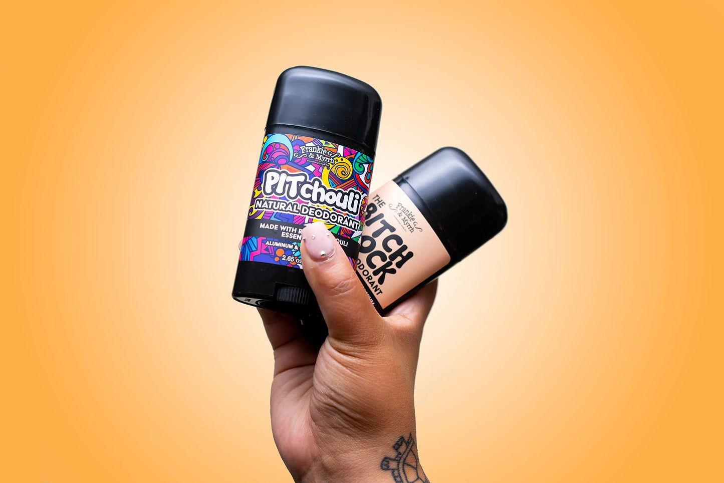 Frankie & Myrrh B!#ch Block Deodorant 2-Pack | Bergamot, Geranium, Lavender | Natural with Essential Oils | Aluminum-Free (256 oz) | Paraben & Phthalate Free