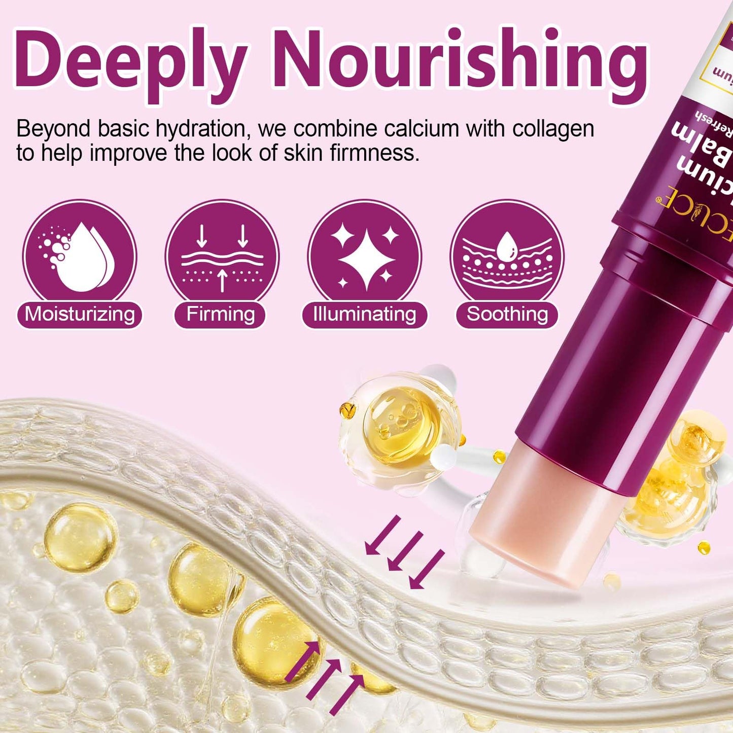 NIFEISHI Calcium Volume Multi Balm Stick, (2pcs) Calcium Volume Balm, Anti Wrinkle, Firming & Moisturizing, Hydrating, Lifting Cream for Lip, Eye, Face, Neck- Suitable for All Skin Types 0.3oz