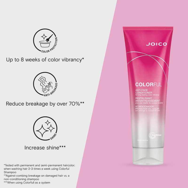 Joico Colorful Anti-Fade Shampoo and Conditioner | For Color-Treated Hair | Preserve Hair Color & Vibrancy Long-Term | Boost Shine & Reduce Breakage | Sulfate Free | With Camellia Oil & Pomegranate