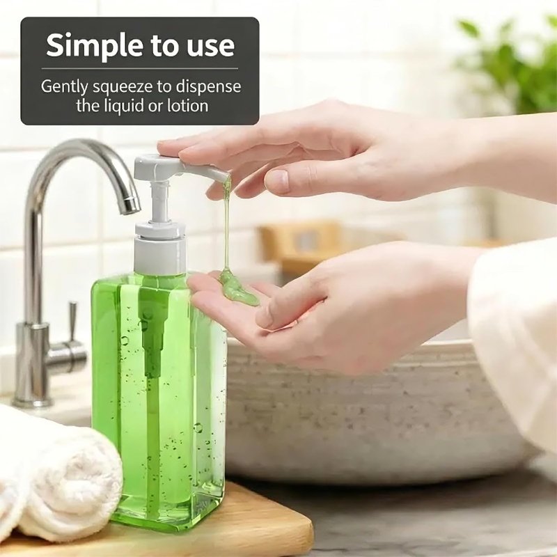 Okllen 16 Oz Plastic Pump Bottles - 12 Pack Clear Refillable Soap Dispensers for Shampoo, Lotion & Cleaning Products