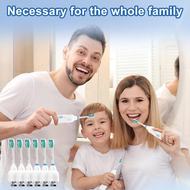 Sonicare Electric Toothbrush E-Series Replacement Heads for Philips Sonicare Replacement Toothbrush Heads Fit for Essence Xtreme Elite Advance and Cleancare，6 Pack