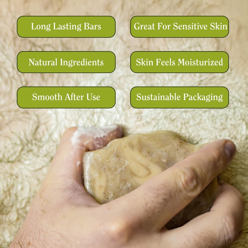 CompassSoap Natural Bar Soap for Women & Men | Skin-Friendly, Hand Made Soap Bar Gift Set | Best Exfoliating and Cleansing Bar Soap for Men & Women | 5 Oz. Variety Pack of 5