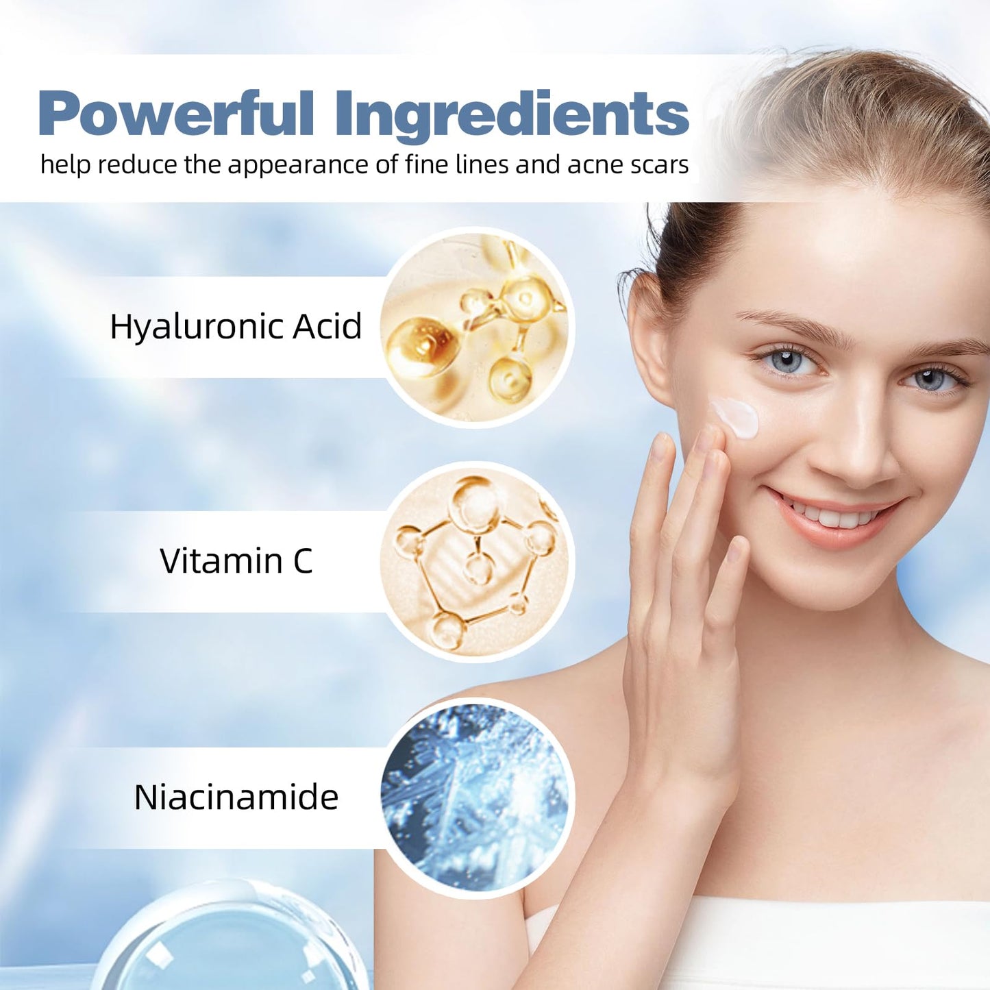 NOAGERYAS Corrector Cream with Hyaluronic Acid, Vitamin C, Niacinamide & 45% Multi-Action Concentrate - Reduces Fine Lines & Acne Scars for Smooth, Milk-Like Skin - 1.86 oz