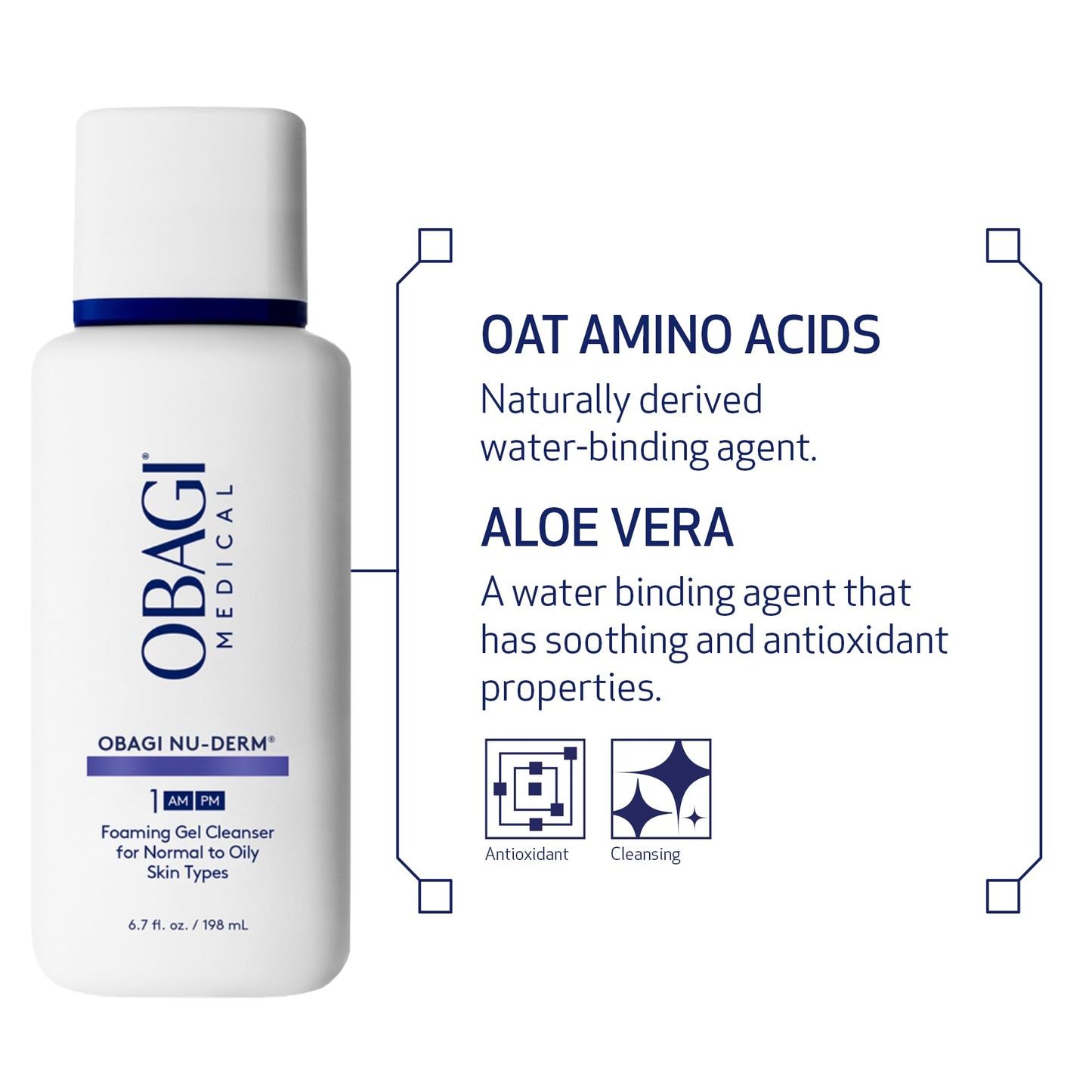 Obagi Nu-Derm Foaming Gel – Gel-Based Cleanser for Normal to Oily & Sensitive Skin – Two Pack, 2 * 6.7 oz