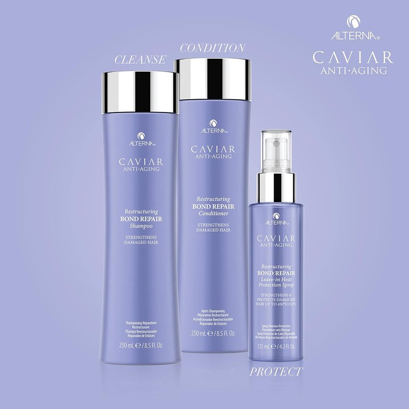 Alterna Haircare CAVIAR Anti-Aging Leave-In Heat Protection Spray - Strengthens & Repairs Damaged Hair | 4.2 Fl Oz