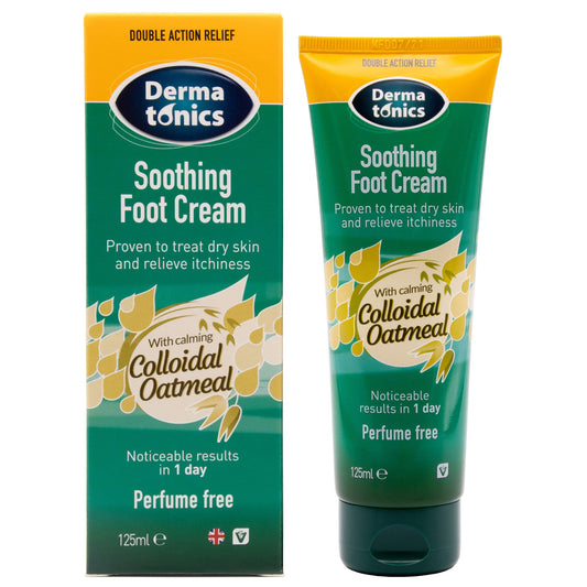 Dermatonics Soothing Foot Cream - Rapid Relief for Dermatitis, Dry Skin Conditions with Calming Colloidal Oatmeal, Suitable for Diabetics and Vegan-Friendly, 4.23 fl oz