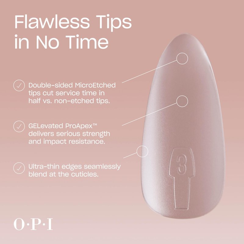 OPI GELevate Soft Gel, Nail Tips | Almond Shape Extensions | Flexible & Natural Fit | 1 Box with 16 Sizes