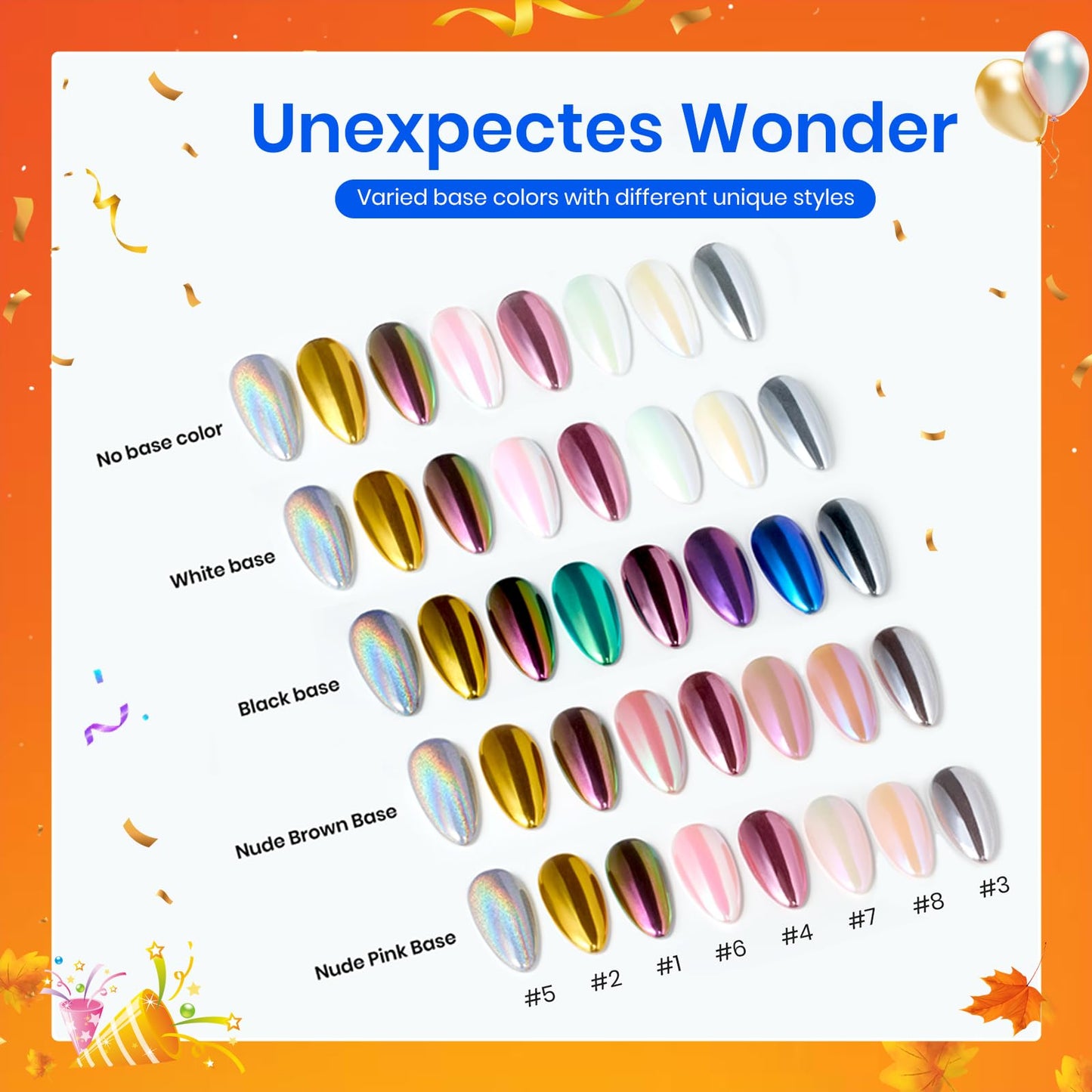 Beetles Gel Liner Nail Art Polish Set with Chrome Nail Powder Mirror Effect Manicure Nails Art Decoration