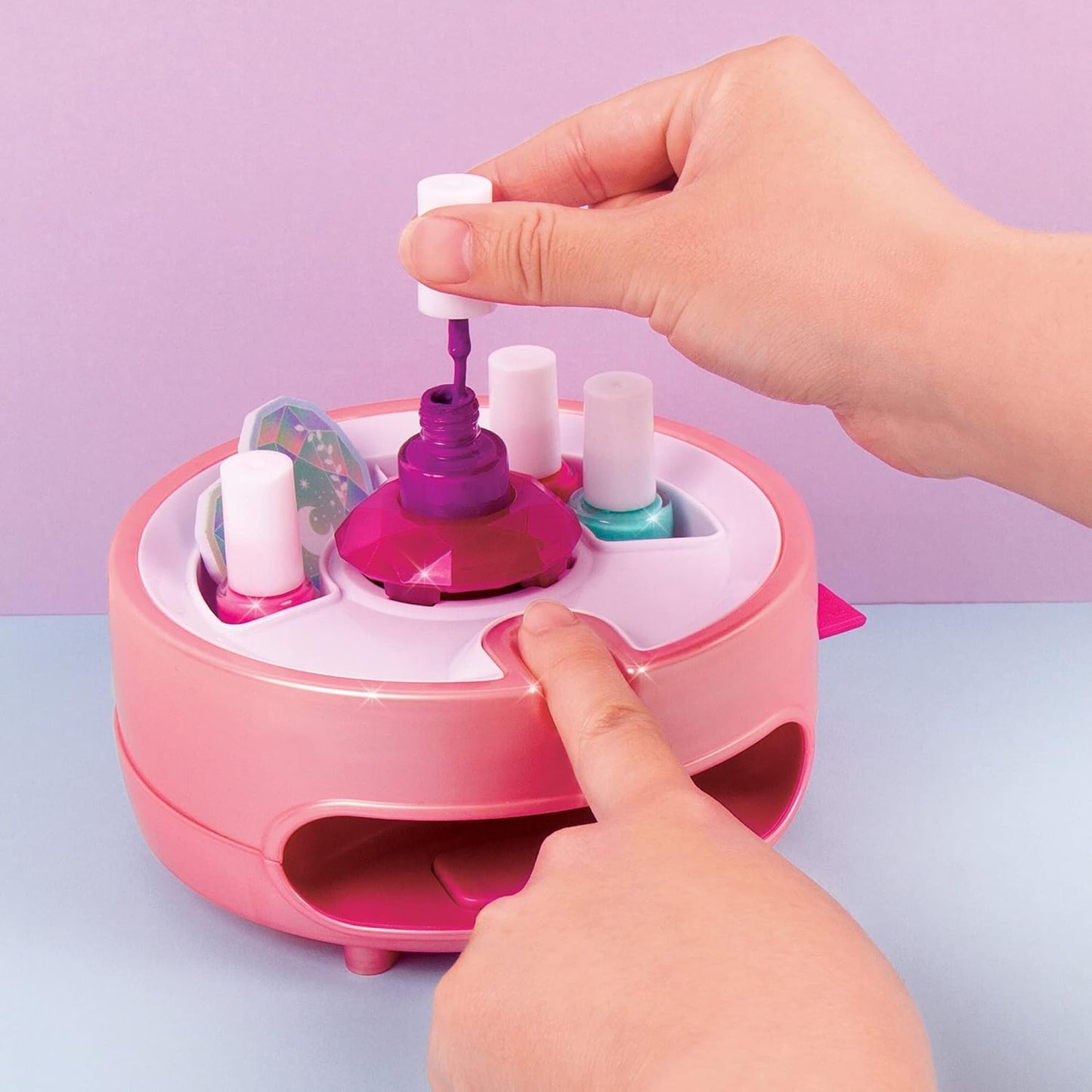 Color Fusion Light Up Nail Dryer - Kids Manicure Kit with 4 Polishes & Accessories | Ages 8+