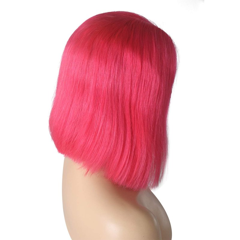 Hot Pink Bob Wig - 8-Inch Straight Human Hair Lace Front | Pre-Plucked with Baby Hair for Black Women