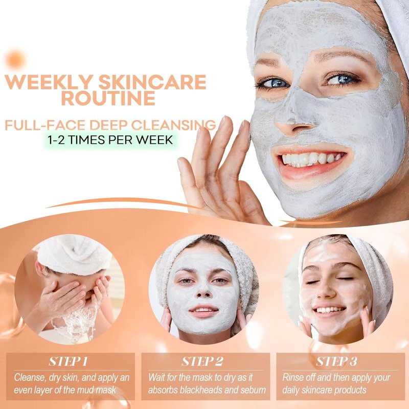 SYABO Amazonian White Clay Refreshing Pore Mask, Blackhead Remover for Face, Resurfacing Mask 200ml (7.05 Fl Oz)